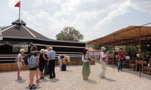 Town square for eating, drinking, shoppig facilities