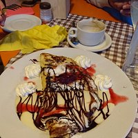 Home made Crepe - typical of the quality of food and presentation !
