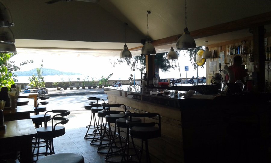 sea view from inside the bar