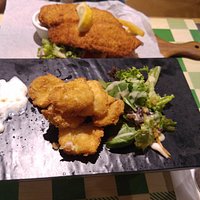 Fish and Chips with Fried Calamari for appetiser