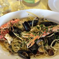 Spaghettis poisson et crustacés