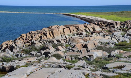 Rocky shoreline at high tide, Churchill Wildlife Management Area.