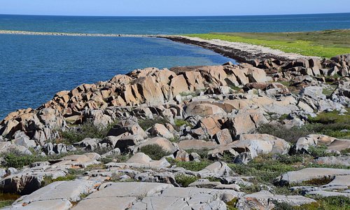 Rocky shoreline at high tide, Churchill Wildlife Management Area.