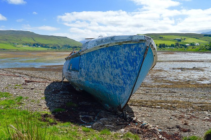 Old Lifeboat on Loch Harport at Carbost, Isle of Skye