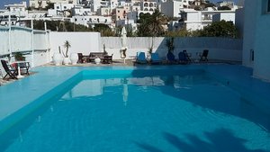 Hotel Liogerma in Milos, image may contain: Pool, Water, Swimming Pool, Chair
