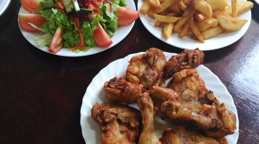 Hand Cut Chips and Spicy Crispy Chicken - amazing