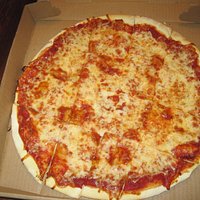 Our yummy large cheese pizza!