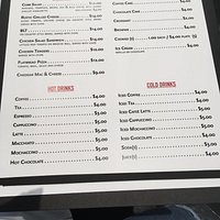 menu for Cafe