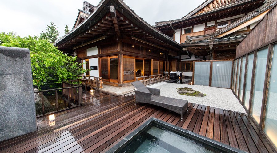 The Presidential Suite with Open-Air Bath Hikari-no-ma at the Onsenji Yumedono Ryokan