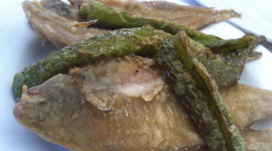 Acedías con pimientos