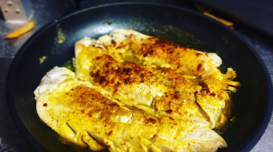 Pan fried Haddock with special spices