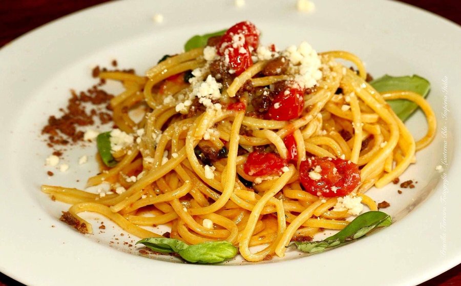 Spaghetto bottarega e pecorino