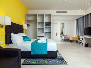 Legacy Nazareth Hotel in Nazareth, image may contain: Home Decor, Interior Design, Furniture, Bedroom