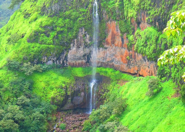 View of small waterfall