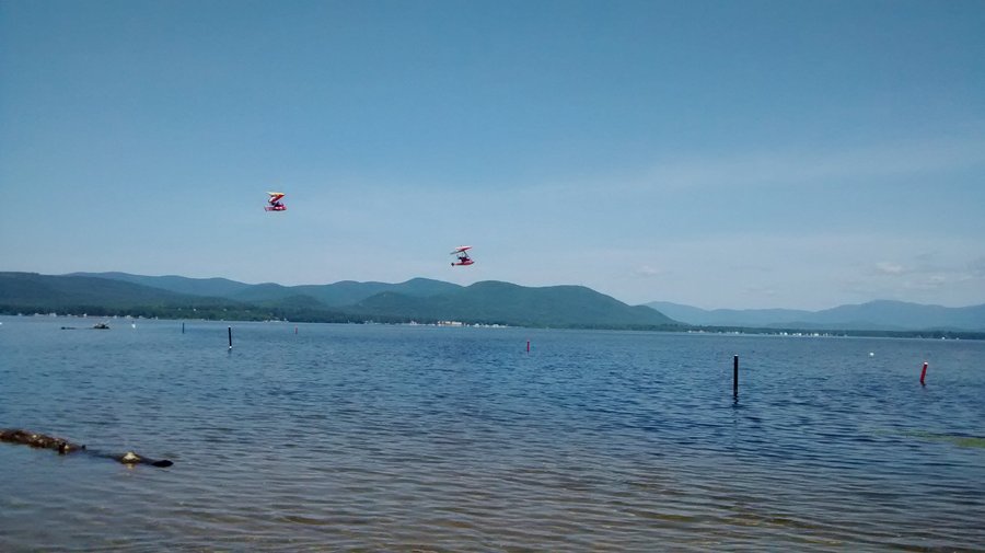 Amazing lake views -- and paragliders!