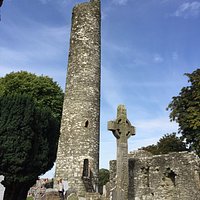 Irish cross and tower at Monasterboice