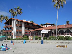 View of the hotel from the beach