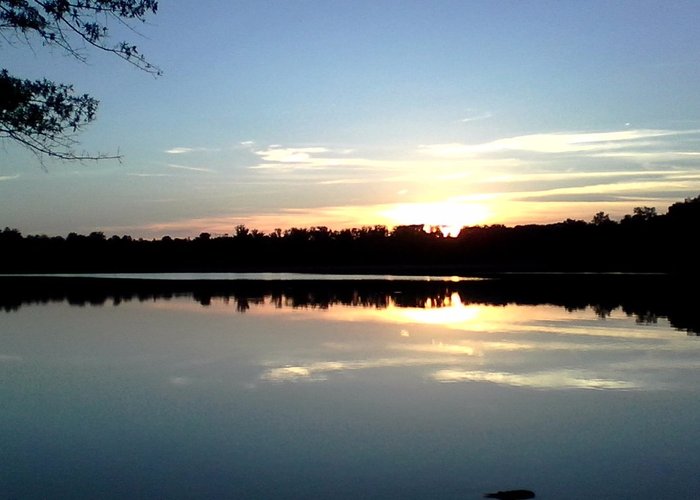 View from the track around the lake, sunset.