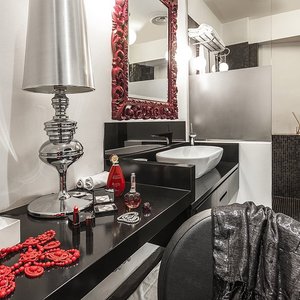 JC Contemporary Hotel in Rome, image may contain: Cushion, Home Decor, Sink, Furniture