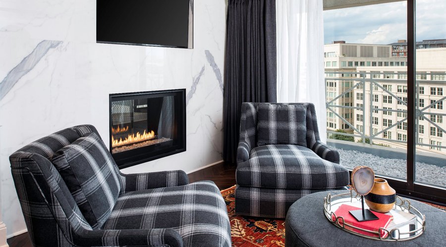 Clare Penthouse Suite Fireplace