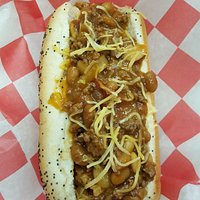 I ordered this Jumbo Hot Dog with Baked Beans and Cheddar Cheese and loved it.
