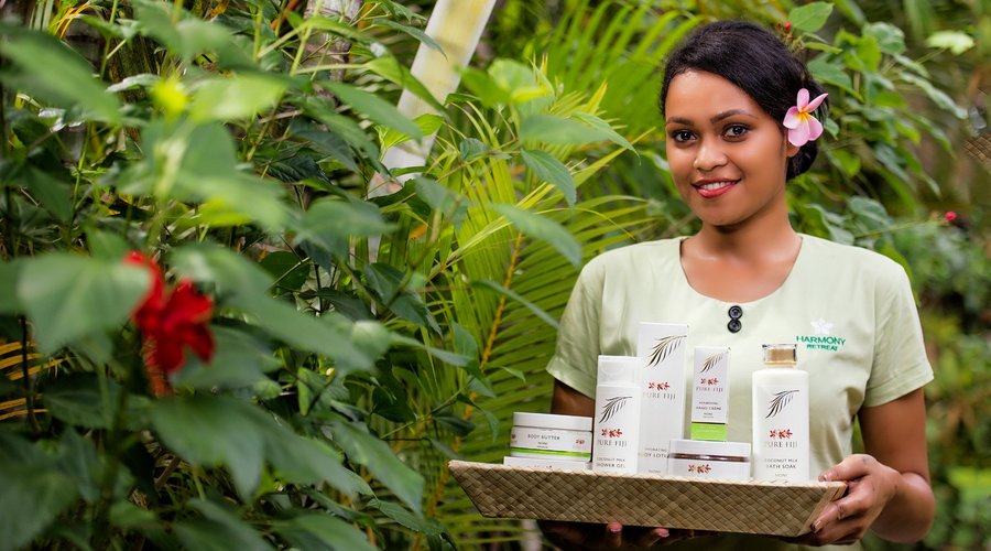 Set in lush tropical surroundings using premier Pure Fiji products