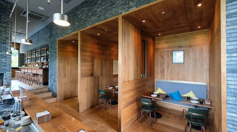 Private booths in the bar area