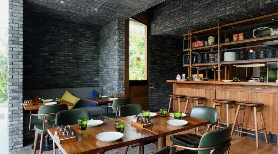 The main dining area with tapas counter seating