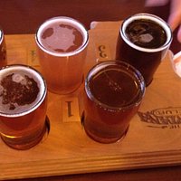 "Flight" of Montana brewed beers
