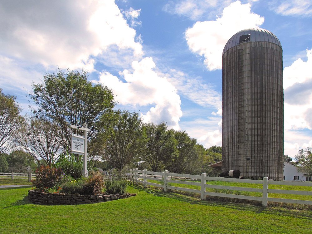 Fearrington Village Signs & Plantings w/ Old Silo