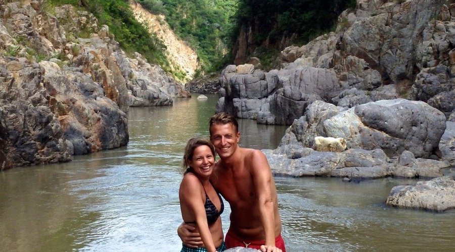 Beautiful couple in the lower Somoto Canyon