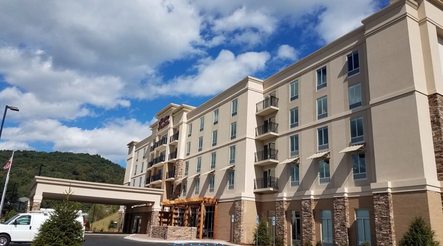 Front of Hotel with Breakfast Terrace