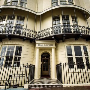 Hotel Pelirocco in Brighton, image may contain: Chandelier, Lighting, Bedroom, Indoors