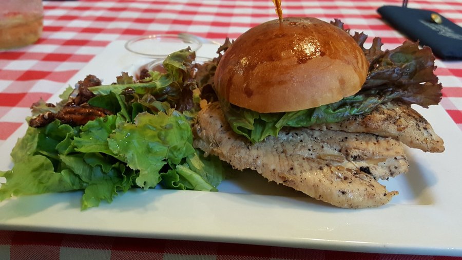 The generous lunch. Best grilled chicken sandwich ever.