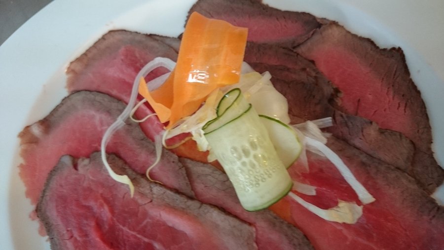 Roast beef , our dish start...