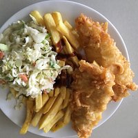 Delicious Fish And Chips with Coleslaw
