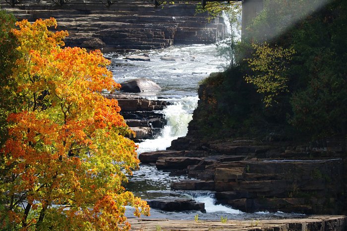 The Ausable River tumbles downstream in the fall