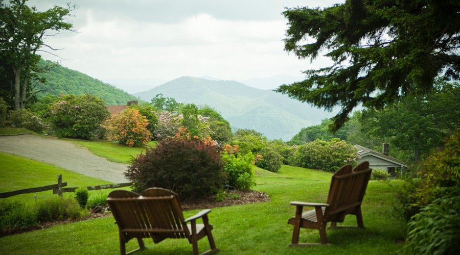 Back porch area of Cataloochee Ranch.