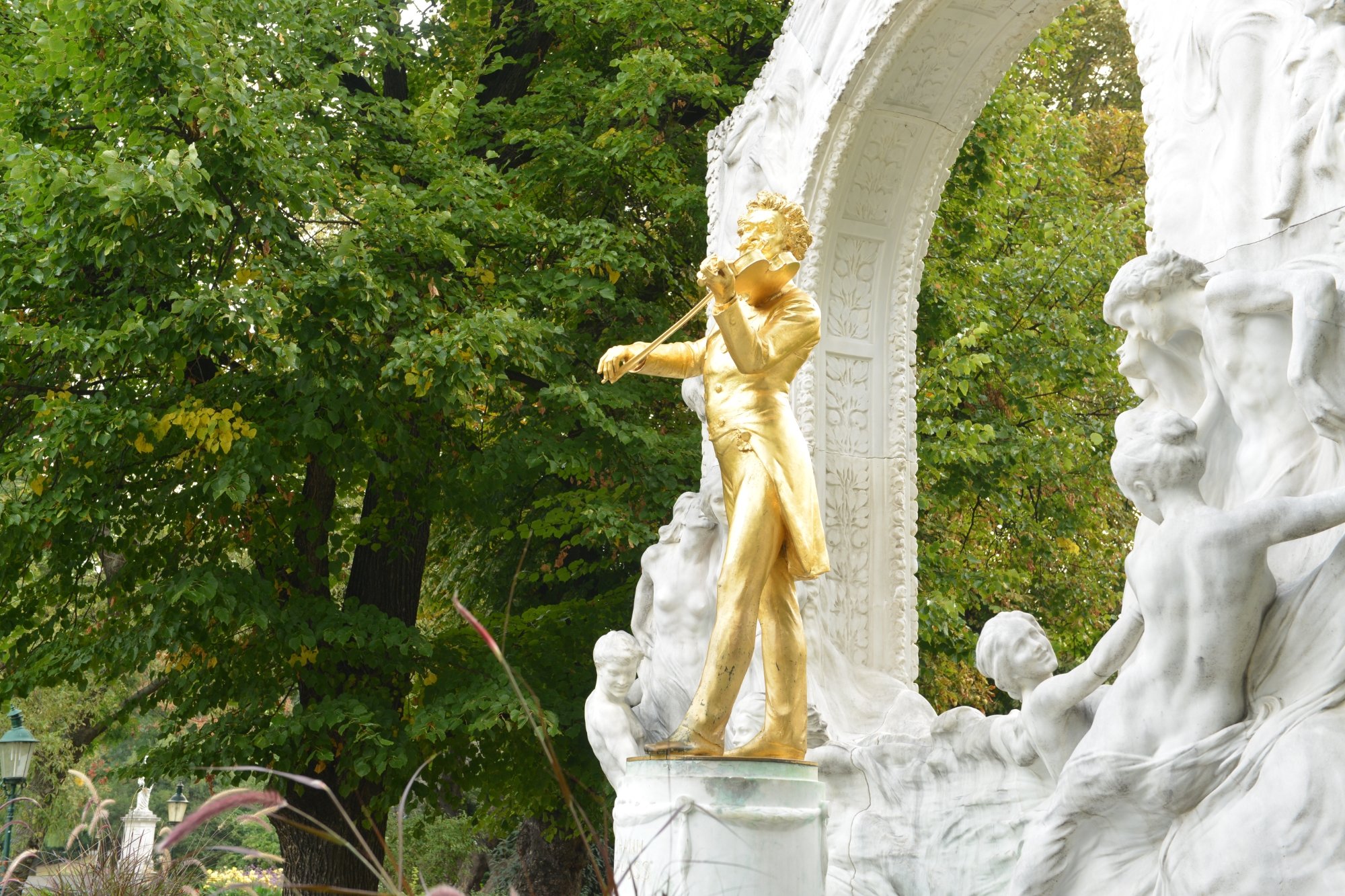 Vintage Austrian Oberwalder shops Wien Made Brass Statue of Composer Johann Strauss