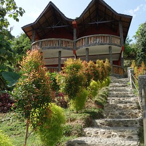 Stairs leading to the top deluxe and family/luxury room