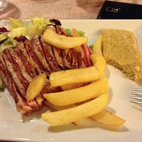 tagliata di manzo valdostana con polenta