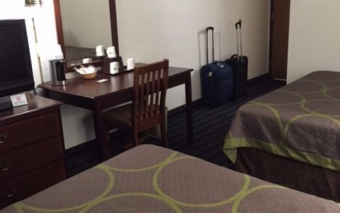 Our hotel room, double queen room, Super 8 Lee, Mass.