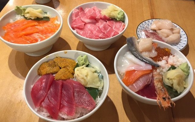 Our sashimi meal at Tsukiji