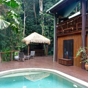 The main house and pool