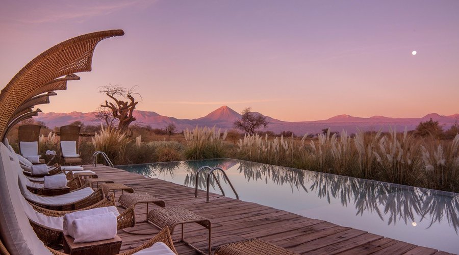 Pool area with the best view at Tierra Atacama