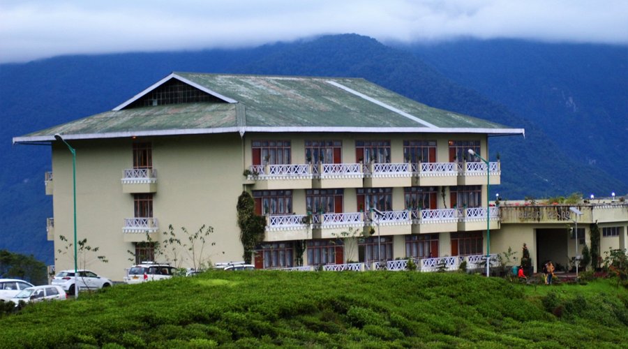 View of hotel from entrance