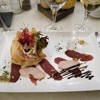 corolle de volaille et magret fumé au vinaigre balsamique