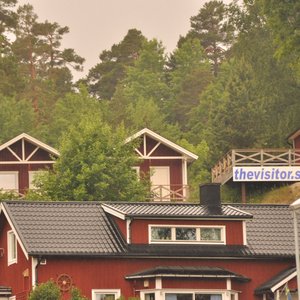 The view of the cottages from below.