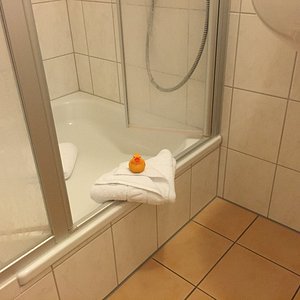 It was kind of fun being greeted by a rubber duck in the bathroom.