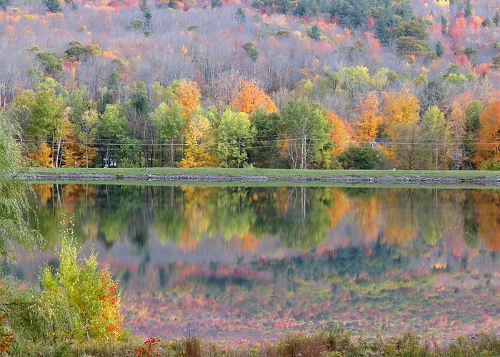 Reflection in Hunter Mountain reservoir